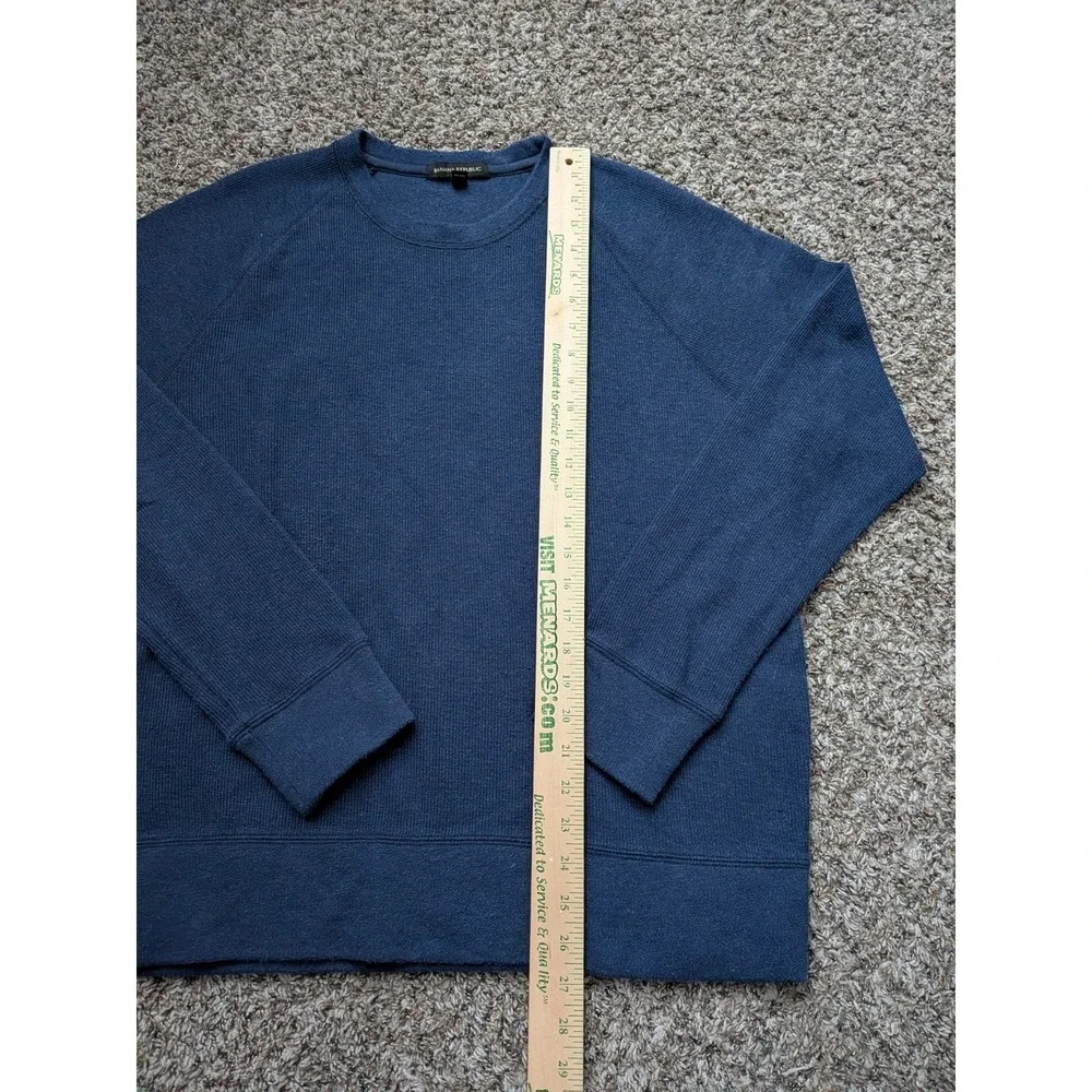 Banana Republic Sweater Mens Medium Blue Cotton Blend Crewneck‎ Pullover Preppy